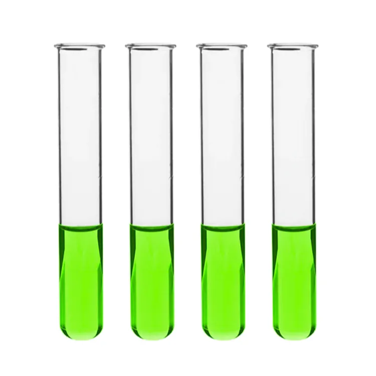 5 ml 10 ml 25 ml 50 ml borosilikaattilasinen koeputki, jossa on pyöreä tai tasainen pohja